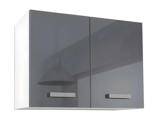 Cozinha Completa De 240 Cm Com 8 Compartimentos De Arrumação Cor Cinza E Branco - Trattoria