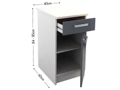Cozinha Completa De 240 Cm Com 8 Compartimentos De Arrumação Cor Cinza E Branco - Trattoria