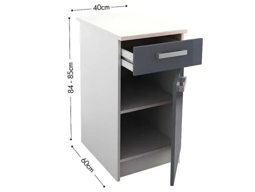 Cozinha Completa De 240 Cm Com 8 Compartimentos De Arrumação Cor Cinza E Branco - Trattoria