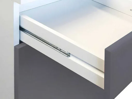 Cozinha Completa De 240 Cm Com 8 Compartimentos De Arrumação Cor Cinza E Branco - Trattoria