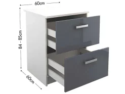 Cozinha Completa De 240 Cm Com 8 Compartimentos De Arrumação Cor Cinza E Branco - Trattoria