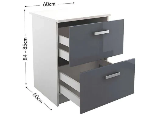 Cozinha Completa De 240 Cm Com 8 Compartimentos De Arrumação Cor Cinza E Branco - Trattoria