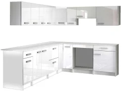 Cozinha Completa De Canto, 13 Elementos De Arrumação, Branco - Trattoria