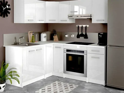 Cozinha Completa De Canto 9 Elementos De Arrumação Branco - Trattoria