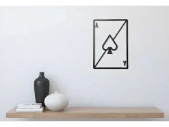 Decoração Metalica As De Espadas, Preto, 32X1,5X48 Cm, Epikasa