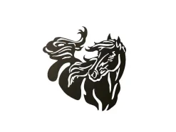 Decoração Metalica Cavalo 2, Preto, 50X1,5X50 Cm, Epikasa