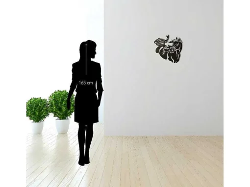 Decoração Metalica Cavalo 2, Preto, 50X1,5X50 Cm, Epikasa