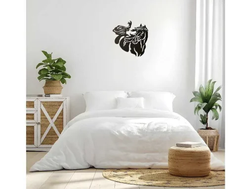 Decoração Metalica Cavalo 2, Preto, 50X1,5X50 Cm, Epikasa
