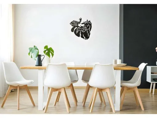 Decoração Metalica Cavalo 2, Preto, 50X1,5X50 Cm, Epikasa
