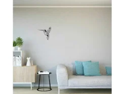 Decoração Metalica Colibris 1, Preto, 44X1,5X44 Cm, Epikasa