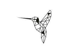 Decoração Metalica Colibris 1, Preto, 44X1,5X44 Cm, Epikasa