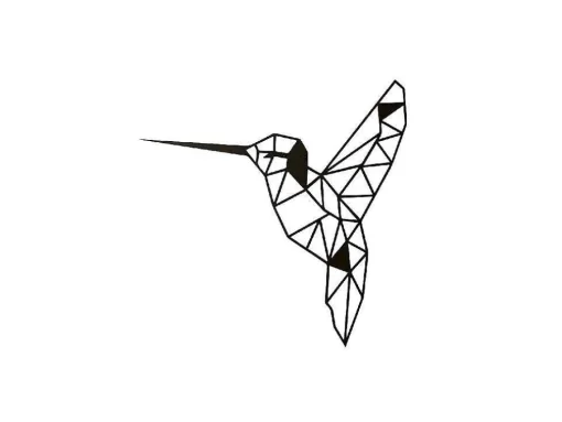 Decoração Metalica Colibris 1, Preto, 44X1,5X44 Cm, Epikasa