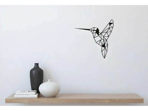 Decoração Metalica Colibris 1, Preto, 44X1,5X44 Cm, Epikasa