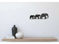 Decoração Metalica Elefante 4, Preto, 50X1,5X15 Cm, Epikasa