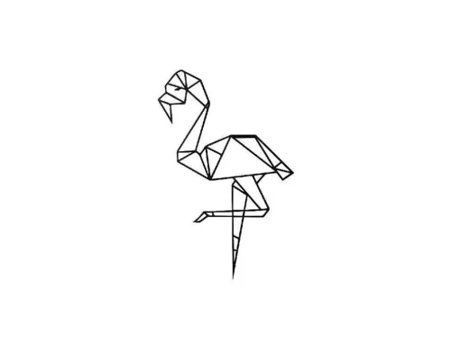 Decoração Metalica Flamingo, Preto, 31X1,5X50 Cm, Epikasa