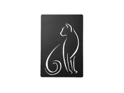 Decoração Metalica Gatos 5, Preto, 30X1,5X45 Cm, Epikasa