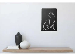 Decoração Metalica Gatos 5, Preto, 30X1,5X45 Cm, Epikasa
