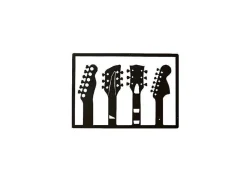 Decoração Metalica Guitarra 19, Preto, 46X1,5X32 Cm, Epikasa