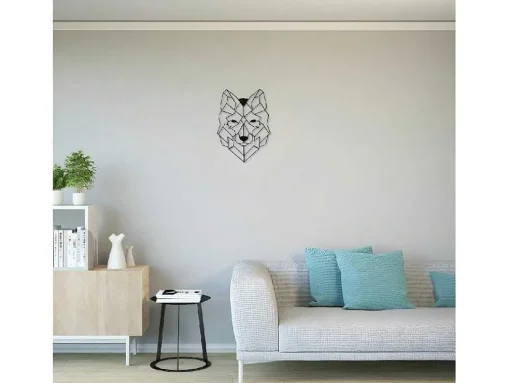 Decoração Metalica Lobo 2, Preto, 41X1,5X57 Cm, Epikasa