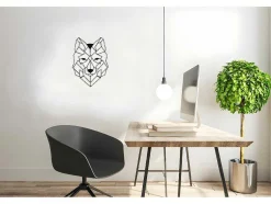 Decoração Metalica Lobo 2, Preto, 41X1,5X57 Cm, Epikasa