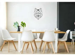 Decoração Metalica Lobo 2, Preto, 41X1,5X57 Cm, Epikasa