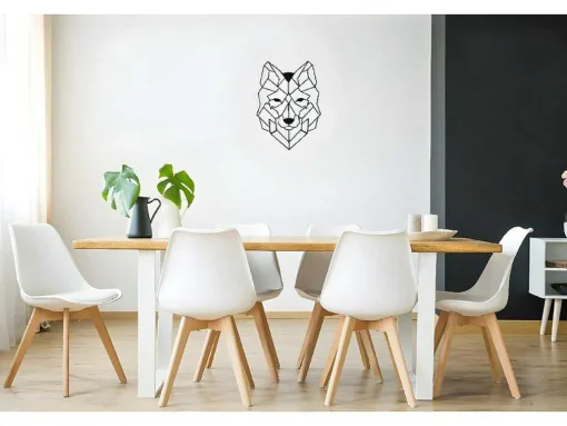 Decoração Metalica Lobo 2, Preto, 41X1,5X57 Cm, Epikasa