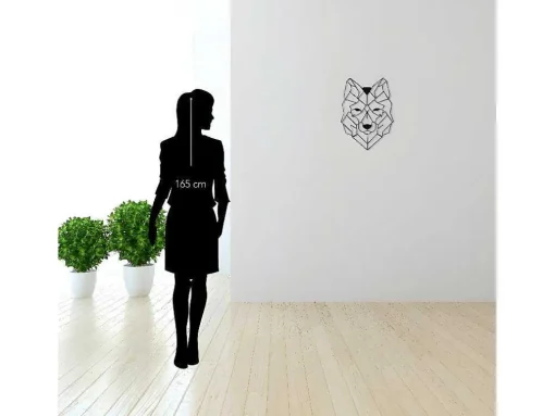 Decoração Metalica Lobo 2, Preto, 41X1,5X57 Cm, Epikasa