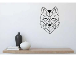 Decoração Metalica Lobo 2, Preto, 41X1,5X57 Cm, Epikasa
