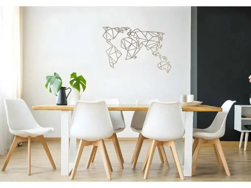 Decoração Metalica Mapa Do Mundo 17, Cobre, 100X1,5X58 Cm, Epikasa