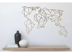 Decoração Metalica Mapa Do Mundo 17, Cobre, 100X1,5X58 Cm, Epikasa