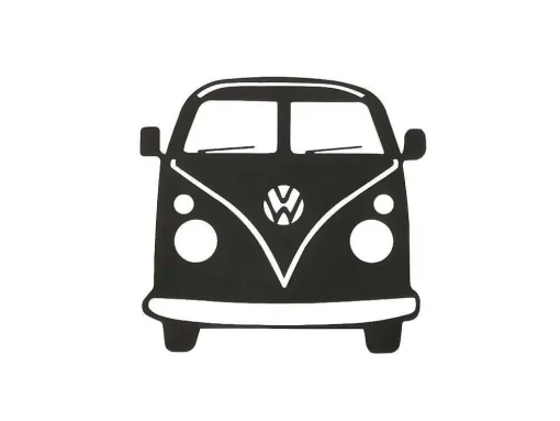 Decoração Metalica Minivan, Preto, 32X1,5X36 Cm, Epikasa