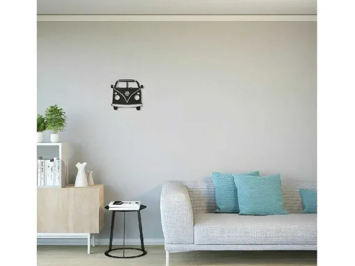 Decoração Metalica Minivan, Preto, 32X1,5X36 Cm, Epikasa