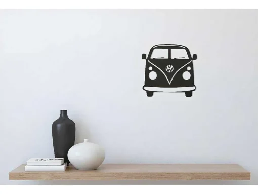 Decoração Metalica Minivan, Preto, 32X1,5X36 Cm, Epikasa