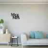 Decoração Metalica Mr And Mrs, Preto, 50X1,5X35 Cm, Epikasa