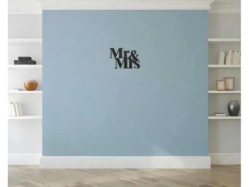 Decoração Metalica Mr And Mrs, Preto, 50X1,5X35 Cm, Epikasa