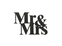 Decoração Metalica Mr And Mrs, Preto, 50X1,5X35 Cm, Epikasa