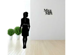 Decoração Metalica Mr And Mrs, Preto, 50X1,5X35 Cm, Epikasa