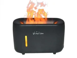 Diffuseur D'Aromes A Ultrasons Avec Effet De Flamme En Noir
