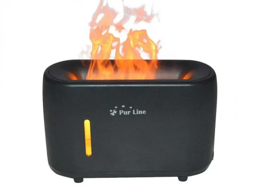 Diffuseur D'Aromes A Ultrasons Avec Effet De Flamme En Noir