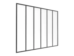 Divisória De Atelier Aluminio Vidro Fosco 180X130 Cm Preto - Bayview