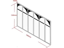 Divisória De Atelier Art Deco Em Aluminio Termolacado 180X130 Cm Preto - Arcadea