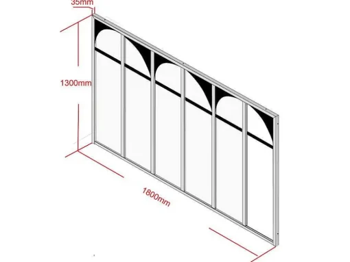 Divisória De Atelier Art Deco Em Aluminio Termolacado 180X130 Cm Preto - Arcadea