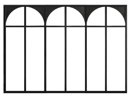 Divisória De Atelier Art Deco Em Aluminio Termolacado 180X130 Cm Preto - Arcadea
