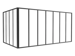 Divisória De Canto De Atelier Em Aluminio Termolacado C210 X L120 X A105 Cm Preto - Bayview