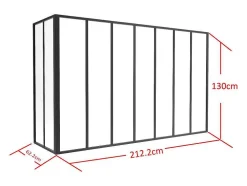 Divisória De Canto De Atelier Em Aluminio Termolacado C210 X L60 X A130 Cm Preto - Bayview