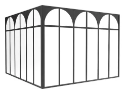 Divisória De Canto De Atelier Art Deco Aluminio Termolacado C180 X L180 X A130 Cm Preto - Arcadea