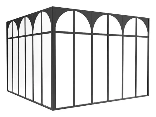 Divisória De Canto De Atelier Art Deco Aluminio Termolacado C180 X L180 X A130 Cm Preto - Arcadea