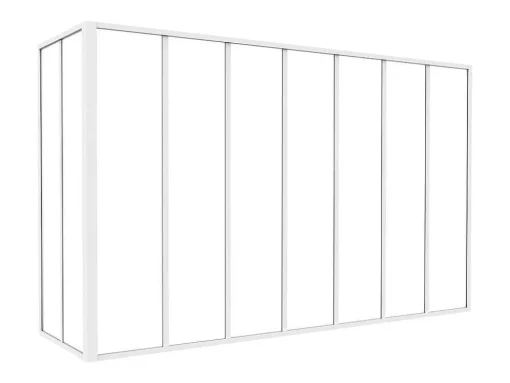 Divisória De Canto De Atelier Em Aluminio Termolacado C210 X L60 X A130 Cm Branco - Bayview