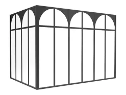 Divisória De Canto De Atelier Art Deco Aluminio Termolacado C180 X L120 X A130 Cm Preto - Arcadea