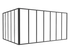 Divisória De Canto De Atelier Em Aluminio Termolacado C210 X L150 X A105 Cm Preto - Bayview